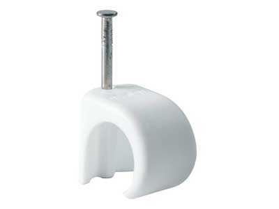 Vorderansicht der SCHNEIDER ELECTRIC Nagelschelle TC22-26 (2,5/45/21mm) weiss