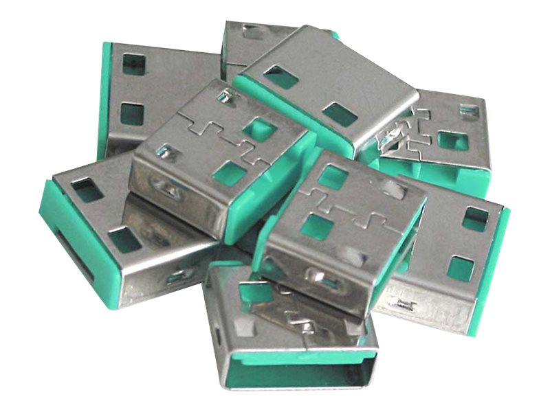 LINDY 10 USB Portschloesser GRUEN Detailansicht