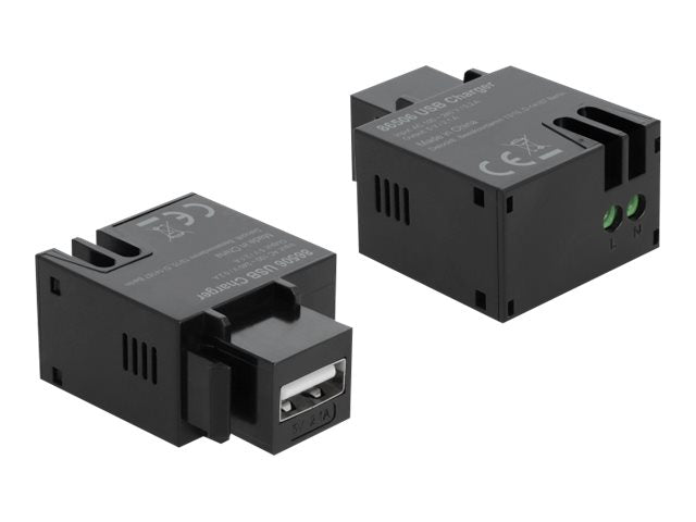 DELOCK Keystone Modul mit USB Typ-A Ladebuchse 2.1A schwarz - Verpackung