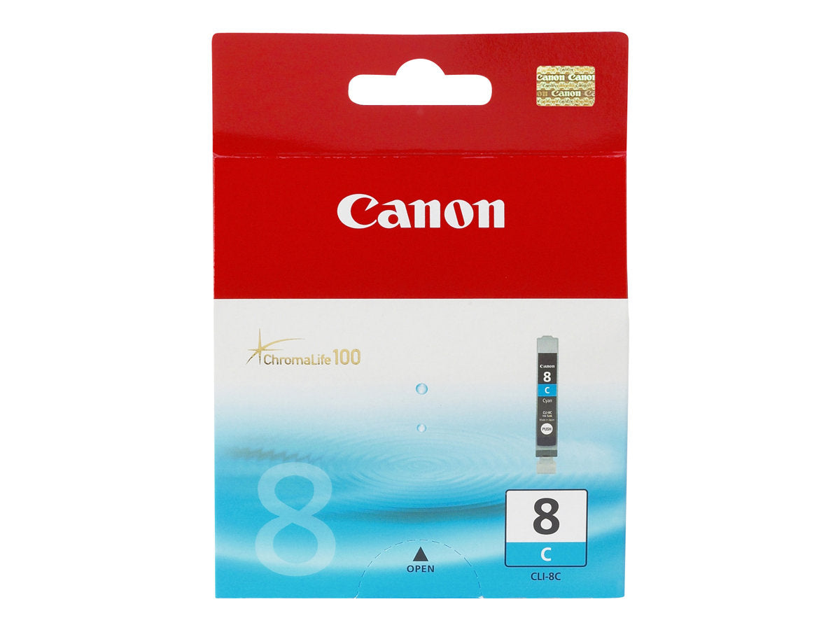 Vorderansicht der CANON CLI-8C Tinte cyan Standardkapazität 13ml