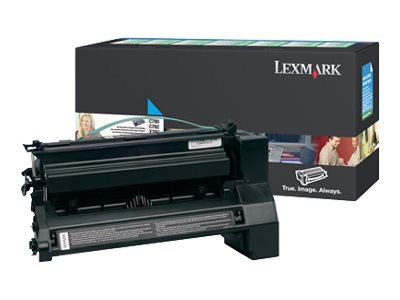 LEXMARK C782, X782e Toner cyan Standardkapazität Vorderansicht