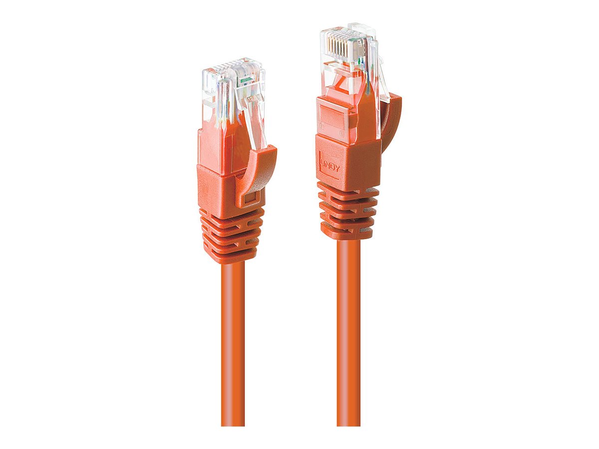 LINDY Cat.6 U/UTP Kabel, orange, 1m - Verpackung