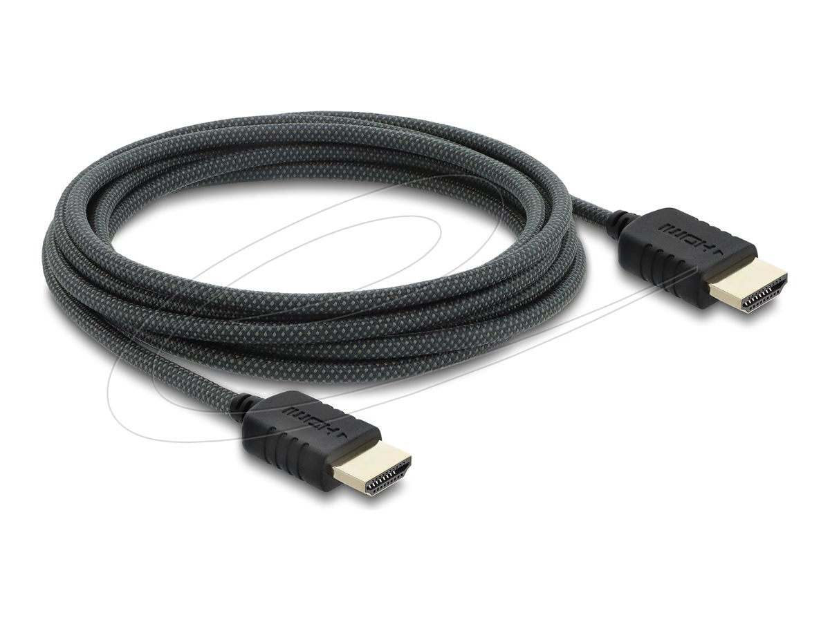 DELOCK Koaxiales High Speed HDMI Kabel 8K 60 Hz 48 Gbps mit Geflechtmantel - Vorderansicht