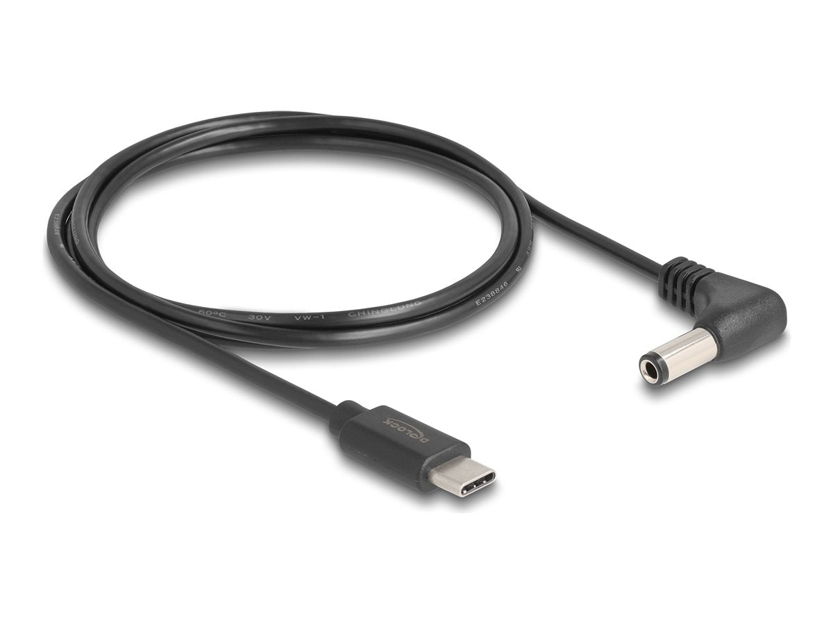 DELOCK USB Type-C Stromkabel gewinkelt 1,5m Vorderansicht