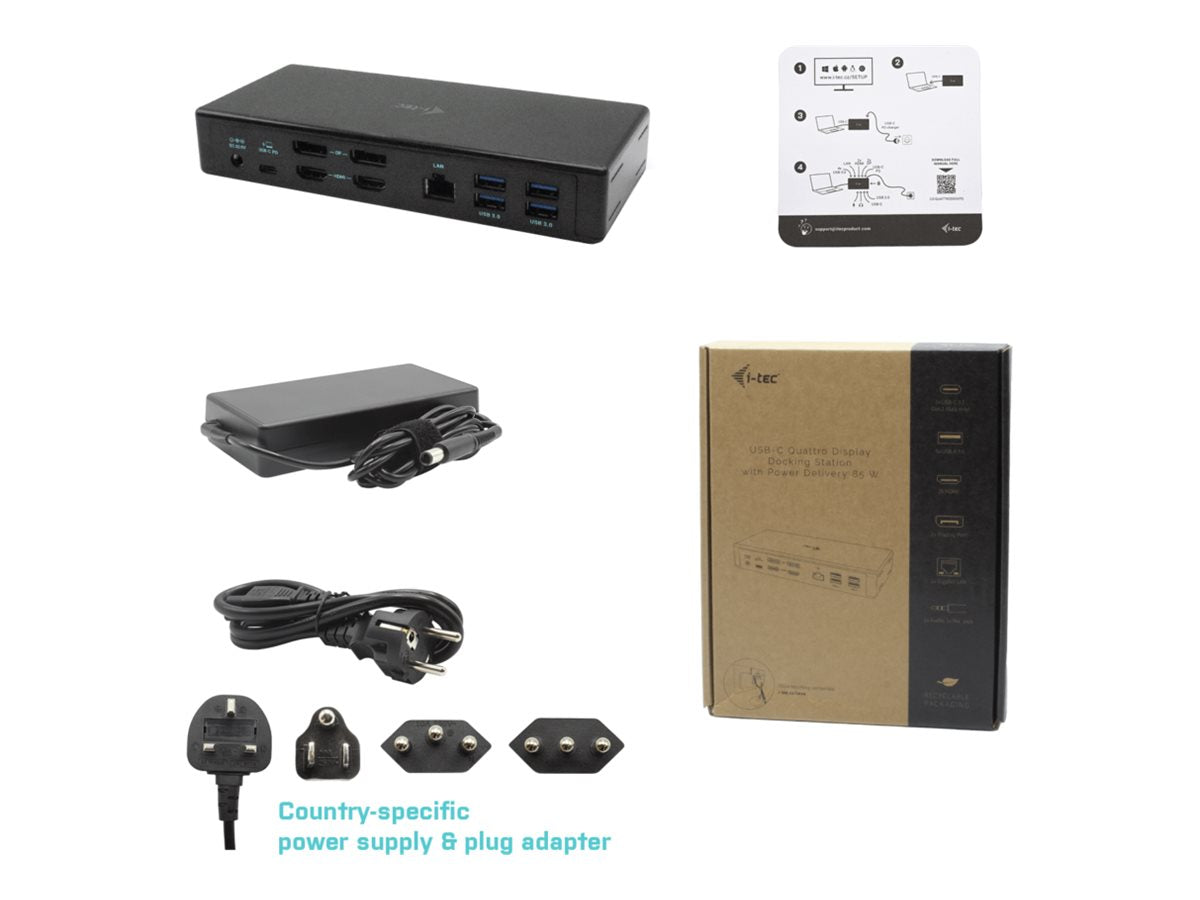 I-TEC USB-C Quattro Display Docking Station Rückansicht