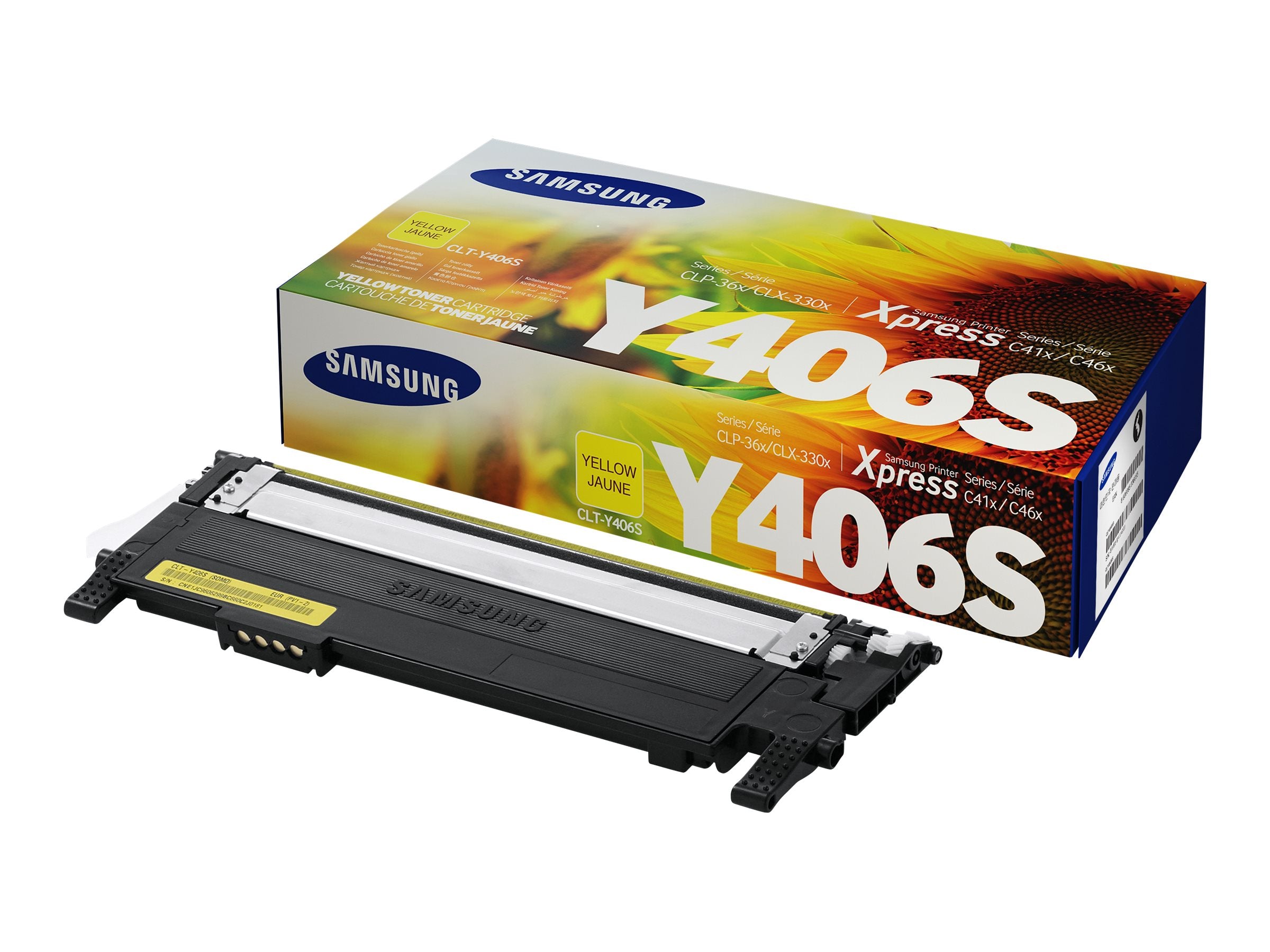 Vorderansicht der SAMSUNG original Toner cartridge LT-Y406S/ELS Yellow Toner cartridge SU462A