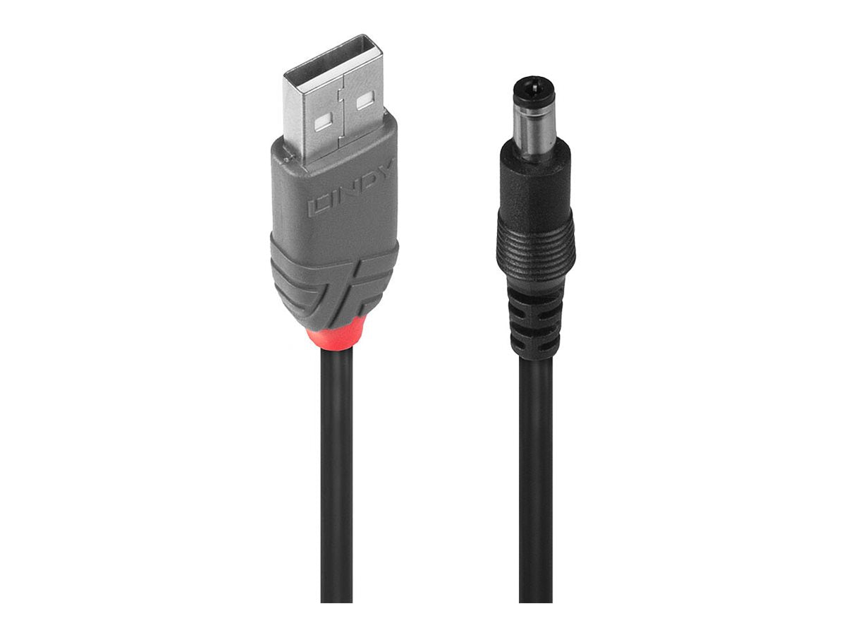 LINDY Adapterkabel USB A - DC 5,5/2,1mm Hohlstecker 1,5m Verpackung