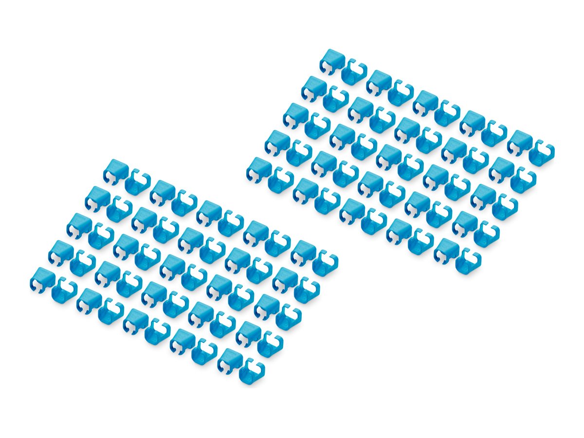 DIGITUS Kabelclips mit Farbcodierung blau Vorderansicht