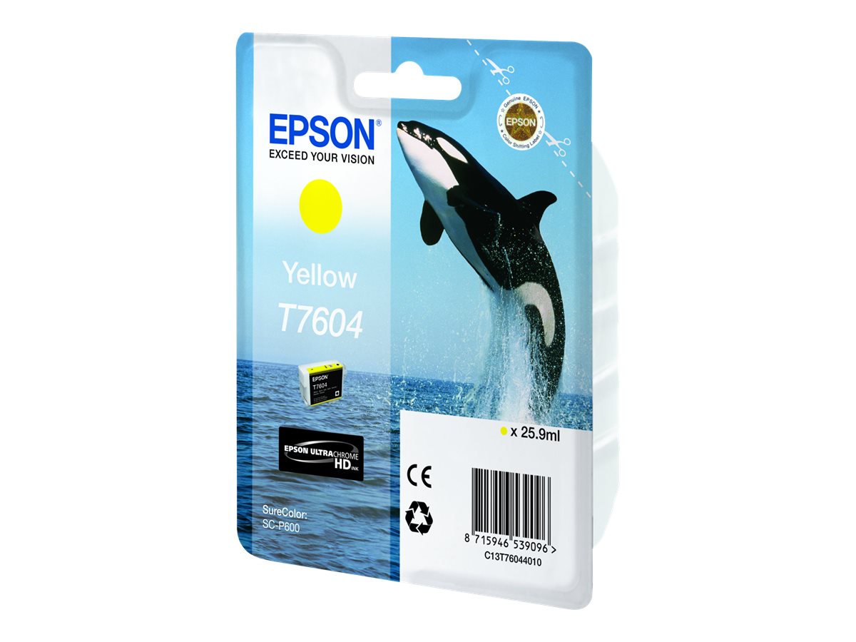 EPSON T7604 Tintenpatrone Gelb Verpackung