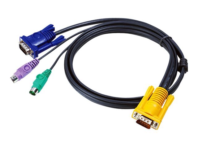 ATEN 2L-5203P KVM-Kabel VGA PS/2 schwarz 3m - Vorderansicht
