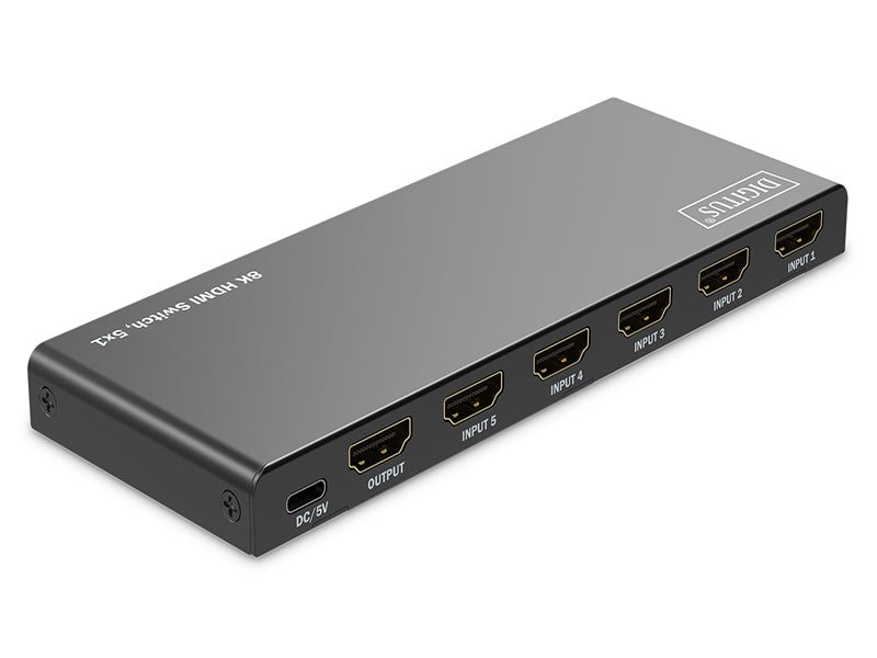 DIGITUS 5x1 HDMI Switch 8K/60Hz 4:4:4 HDR HDCP2.3 Verpackung