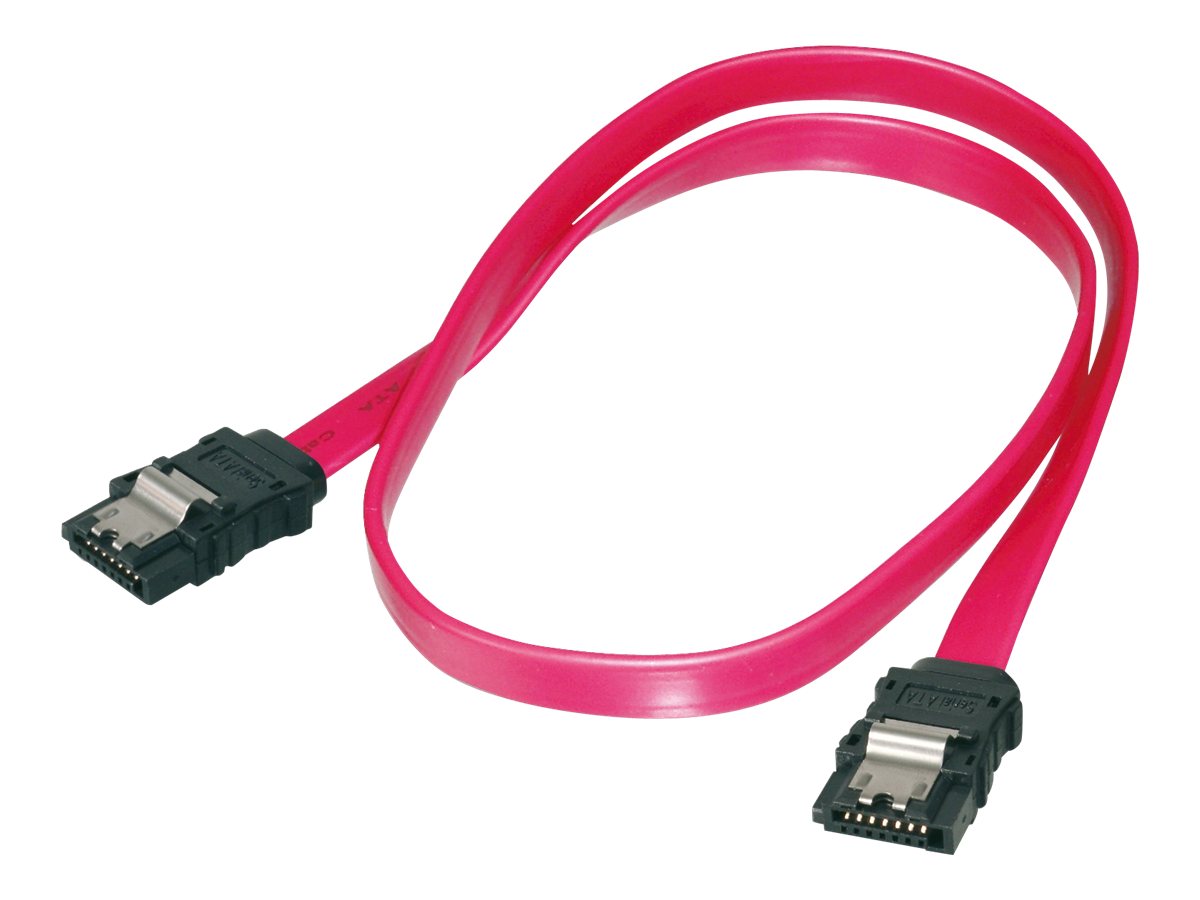 DIGITUS SATA Anschlusskabel L-Typ m/ Verriegelung Bu/Bu 0,3m gerade St/St 0,5m gerade - Vorderansicht