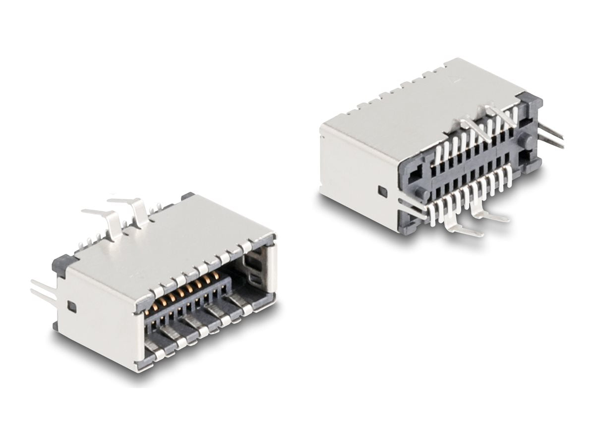 DELOCK USB Typ-E Key A 20 Pin Buchse vertikal zur SMT Lötmontage - Vorderansicht
