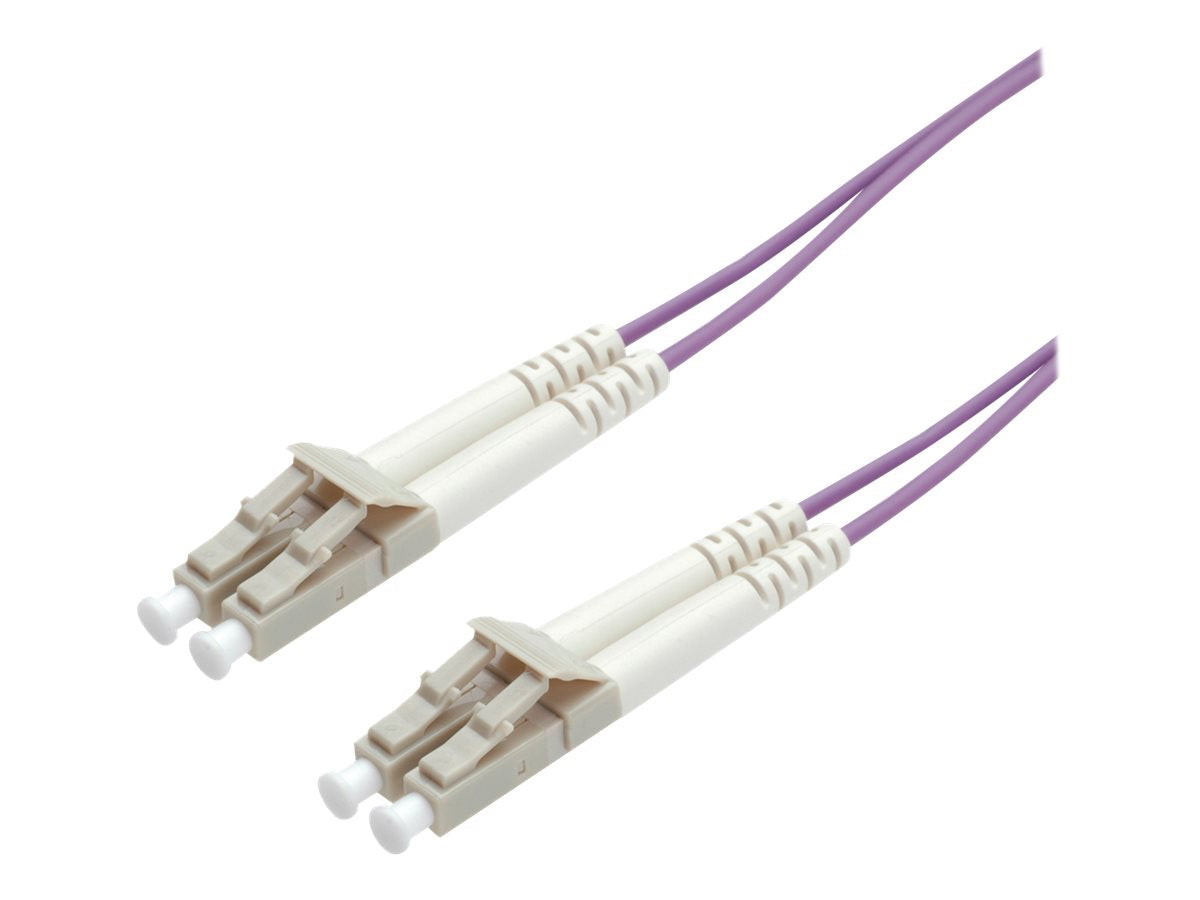 ROLINE LWL-Kabel 50/125um OM4 LC/LC violett 1m - Vorderansicht