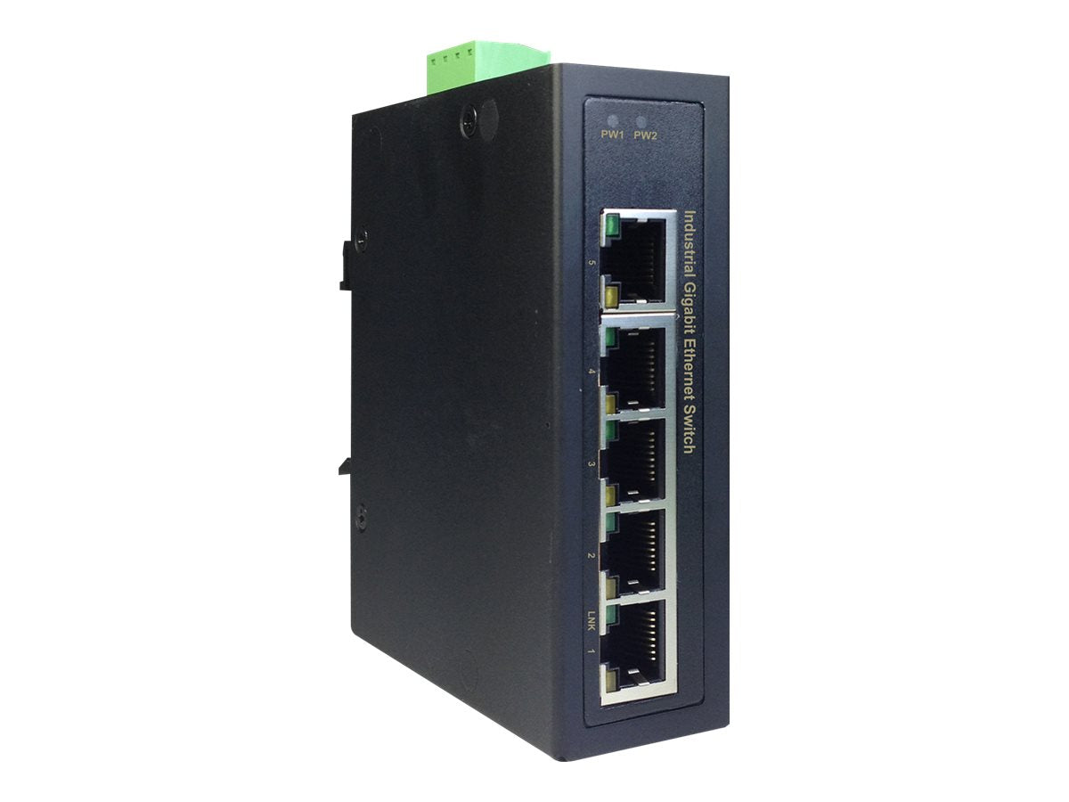 DIGITUS Industrieller 5-Port Gigabit Switch Vorderansicht