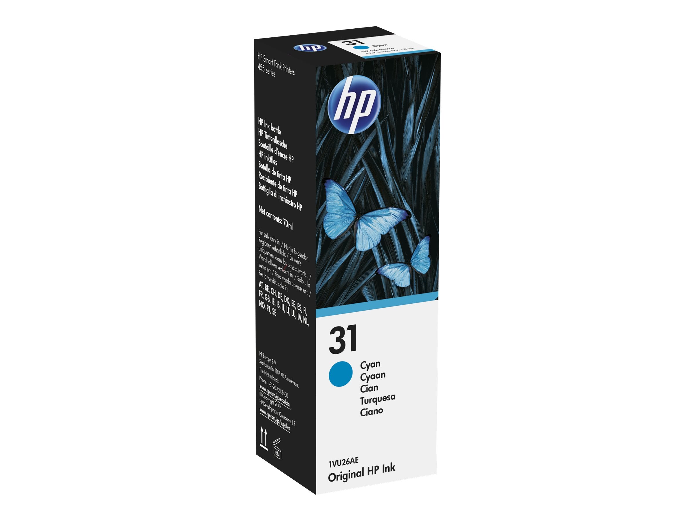 HP 31 Cyan Original Ink Bottle - Verpackung