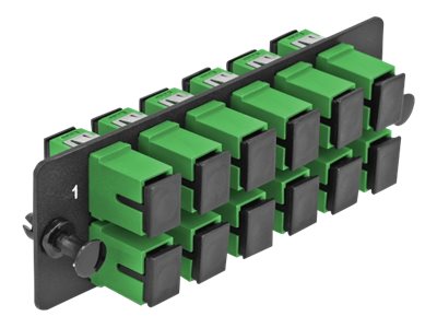 DELOCK LWL Adapter Panel SC Simplex APC 12 Port grün - Vorderansicht