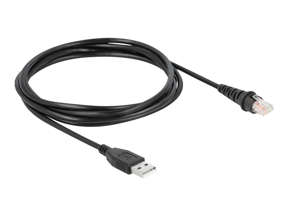 DELOCK RJ50 zu USB 2.0 Typ-A Barcodescanner Kabel 1,5m - Vorderansicht