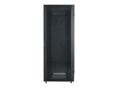 Detailansicht der Glasfronttür des INTELLINET 48,3 cm 19Zoll Netzwerkschrank Premium Line 32 HE
