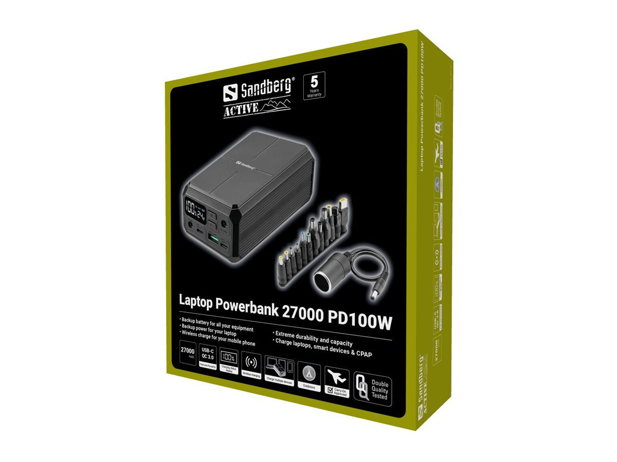 SANDBERG Laptop Powerbank 27000 PD100W Vorderansicht