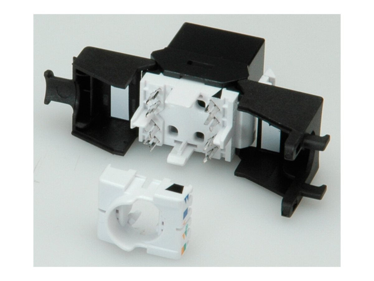 ROLINE Kat.6A Class EA Keystone ungeschirmt werkzeuglos SLIM schwarz Installation