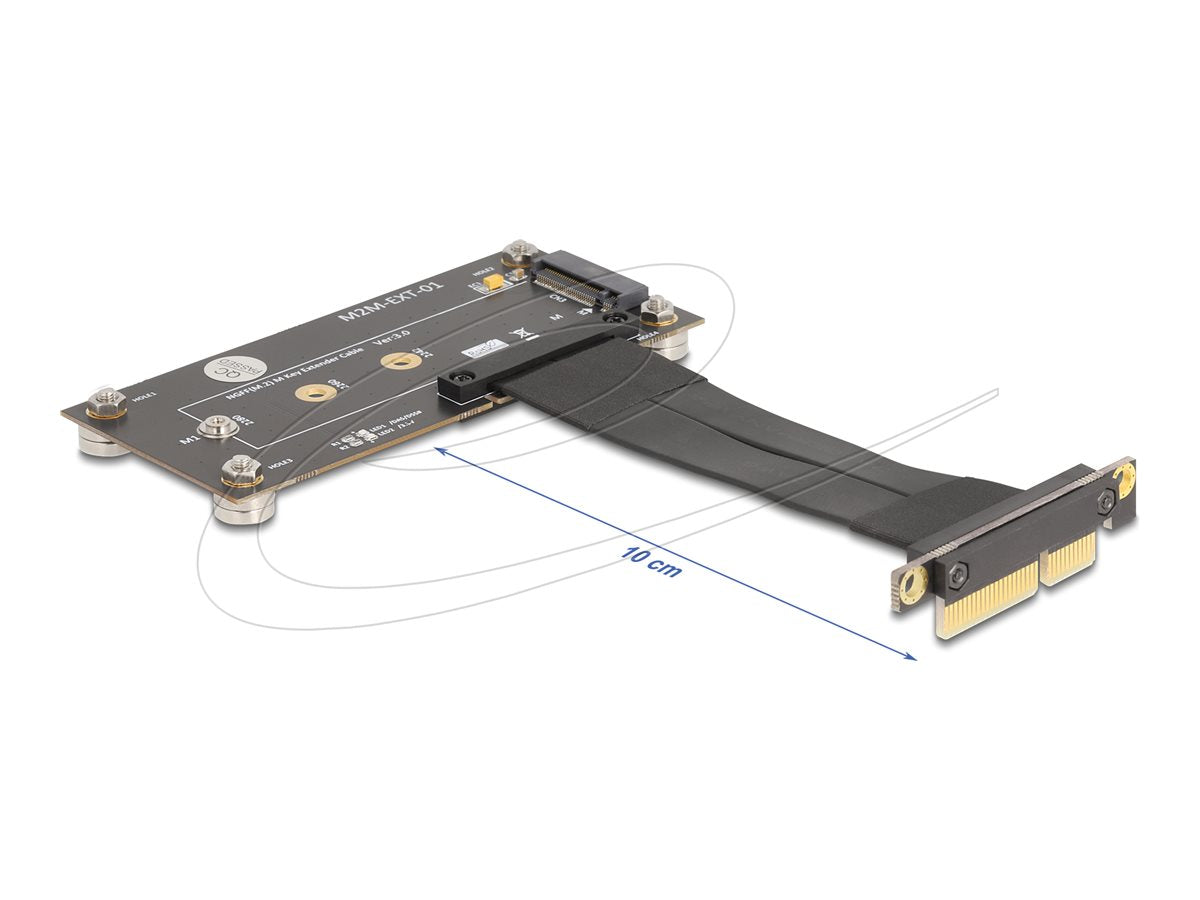 DELOCK Adapter PCIe 3.0 x4 Stecker 90 gewinkelt zu M.2 Key M Buchse mit Kabel 10cm - Vorderansicht