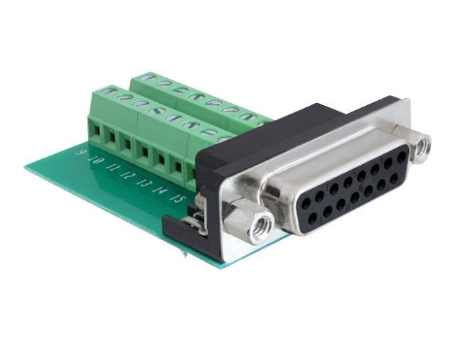 DELOCK Adapter Terminalblock Sub-D 15Pin Bu - Vorderansicht