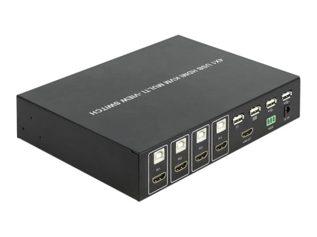 DELOCK KVM 4in1 Multiview Switch 4x HDMI mit USB 2.0 - Vorderansicht
