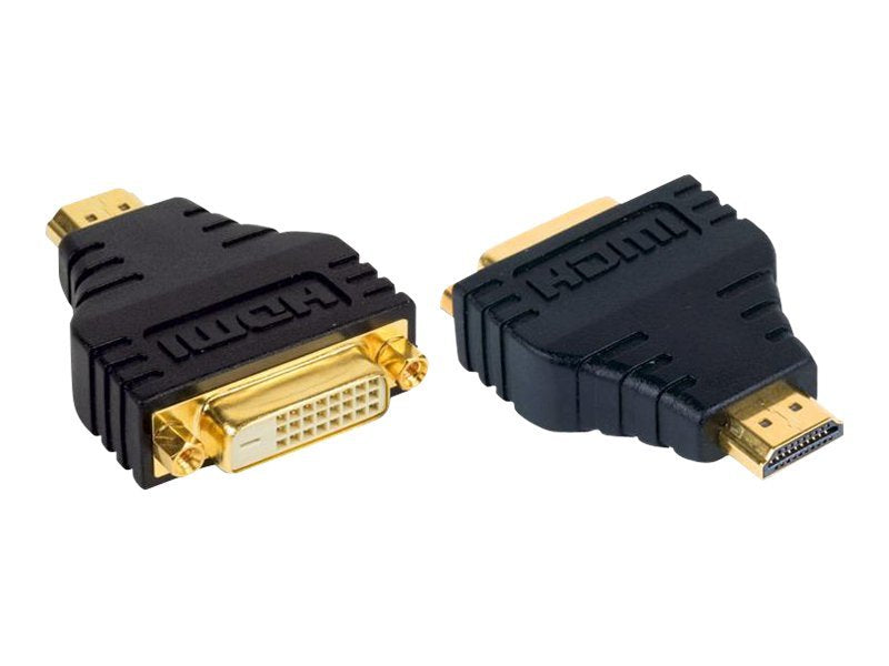 TECHLY Adapter HDMI Buchse auf DVI-D 24+1 Dual Link Stecker schwarz - Vorderansicht