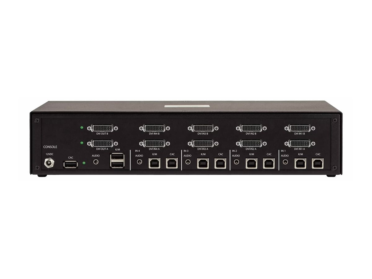STARTECH.COM 4-Port Secure Dual-Monitor KVM-Switch DVI NIAP 4.0 Zertifizierter Desktop KVM Umschalter CAC-Port