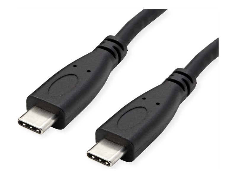 ROLINE USB 3.2 Gen 2 Kabel C-C ST/ST 10Gbit/s Emark 100W schwarz 1m - Vorderansicht