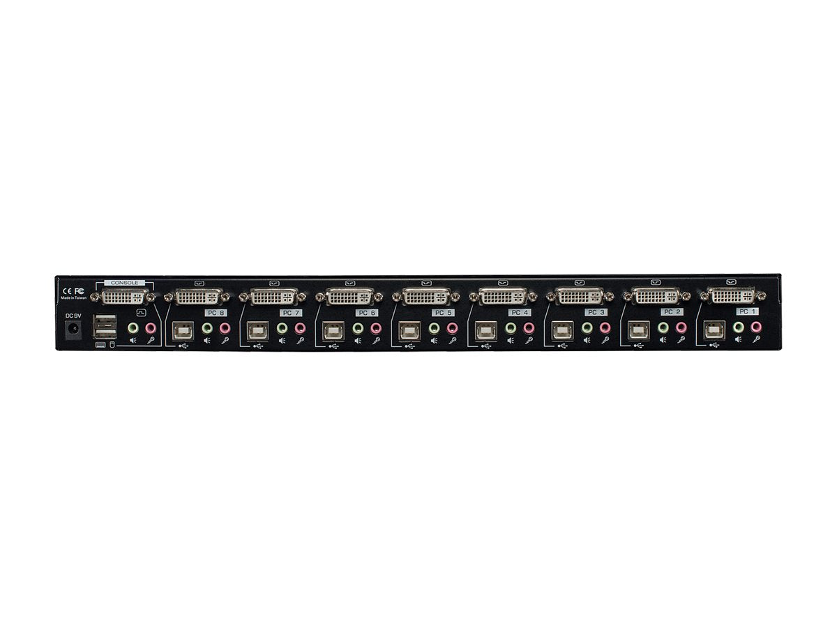 LINDY KVM Switch Pro USB Audio DVI-I 8 Port - Vorderansicht