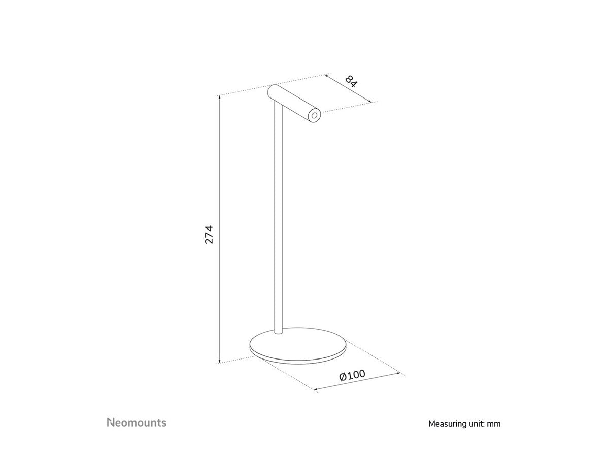 NEOMOUNTS Headphone Stand aluminum - Seitenansicht