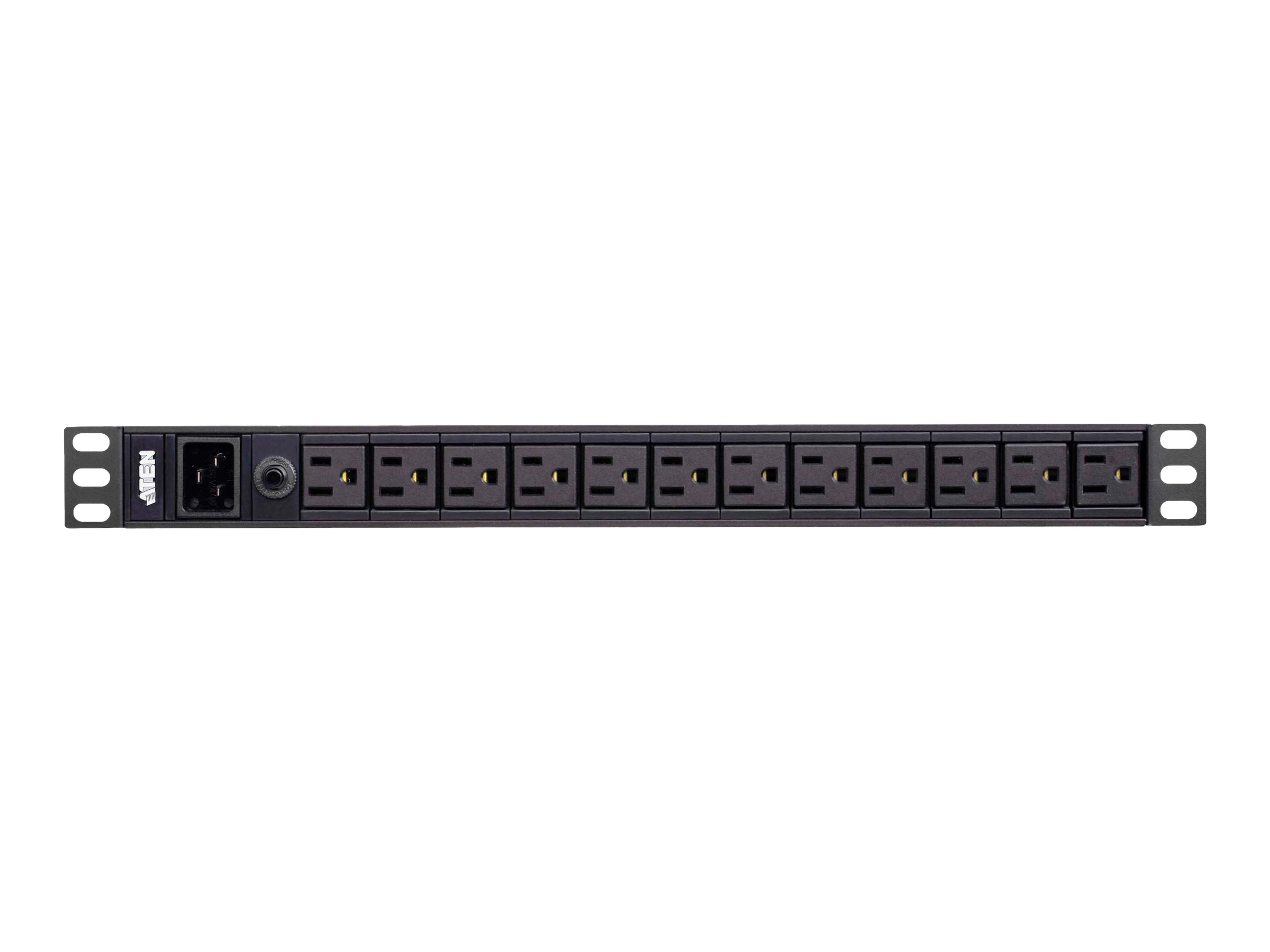 ATEN PE0212G 1U 16A 12-Port Basic PDU Vorderansicht