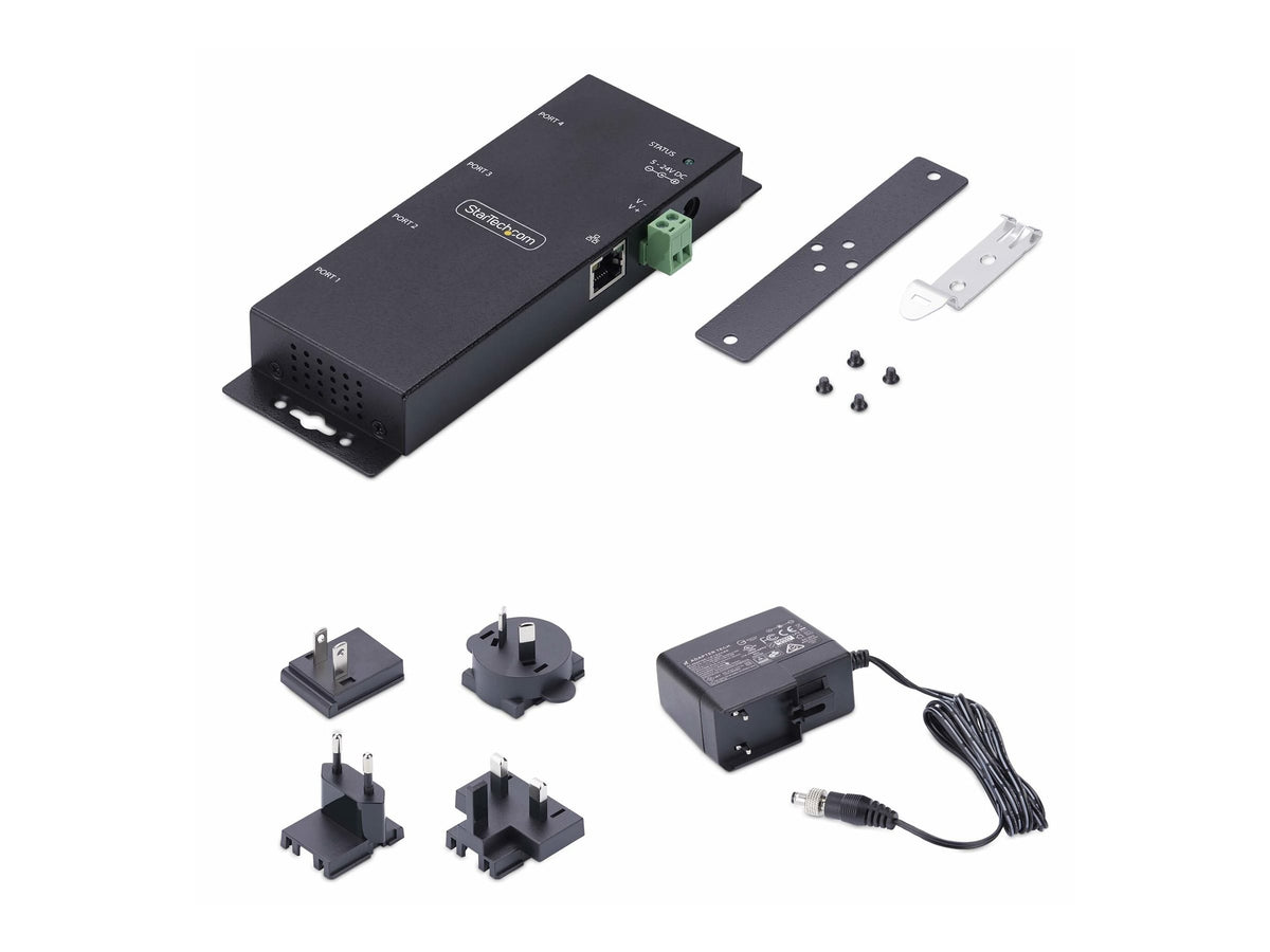 STARTECH.COM 4-Port Seriell auf Ethernet Adapter Serial TCP IP Server Wand/DIN Montage RS232 Ethernet Adapter/Konverter