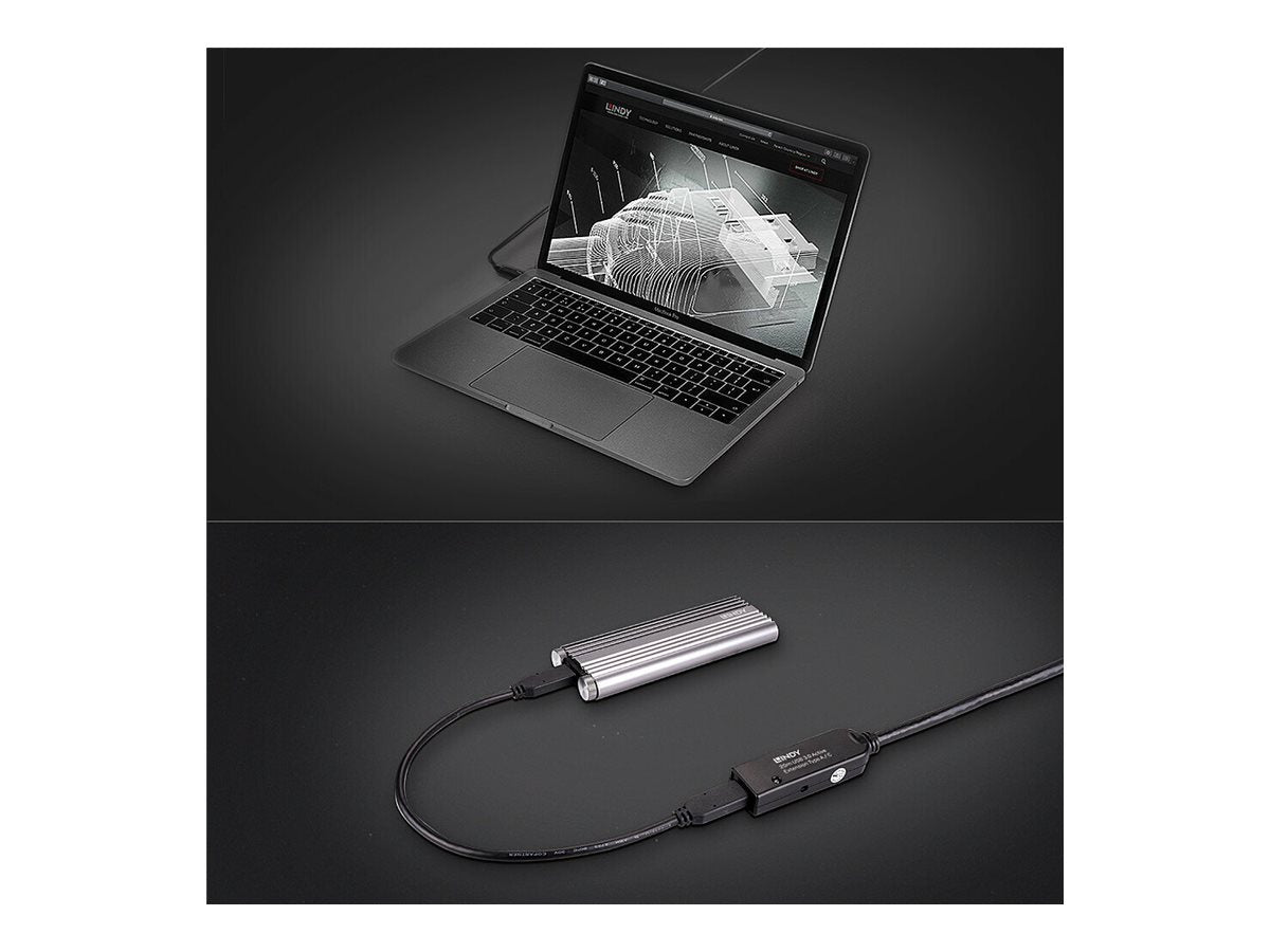 LINDY 20m USB 3.0 Active Extension Type A to C - Vorderansicht