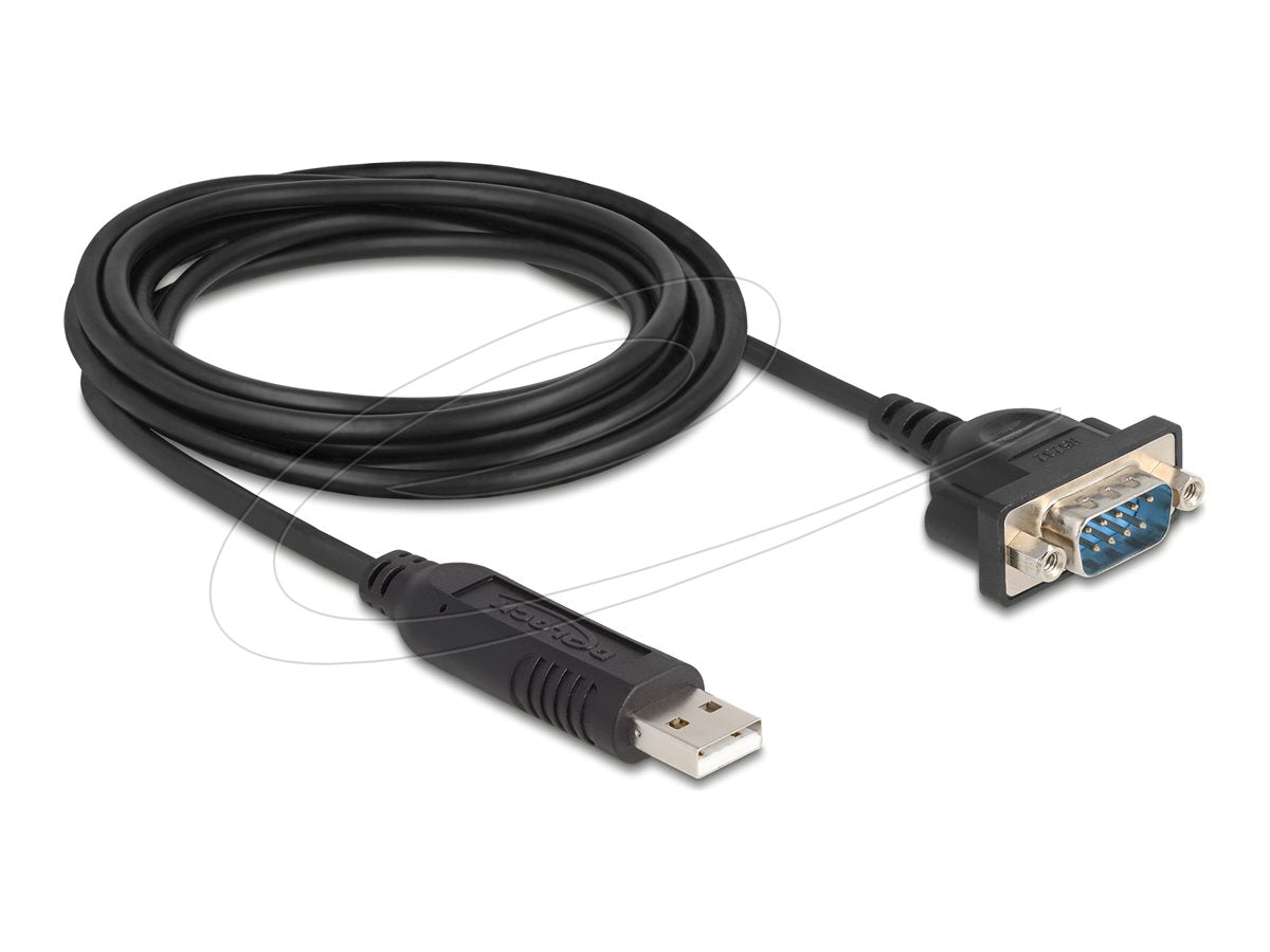 DELOCK USB RS-232 Adapter USB 2.0 zu D-Sub 9 Stecker mit Muttern kompaktem seriellen Steckergehäuse 1
