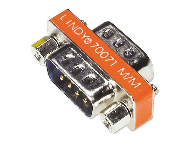 LINDY Mini Steckadapter 9pol. St/St D9m/m - Vorderansicht