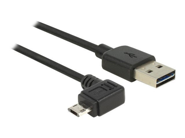 DELOCK Kabel EASY USB 2.0-A > EASY Micro-B links/rechts gewinkelt Stecker/Stecker 3 m - Vorderansicht