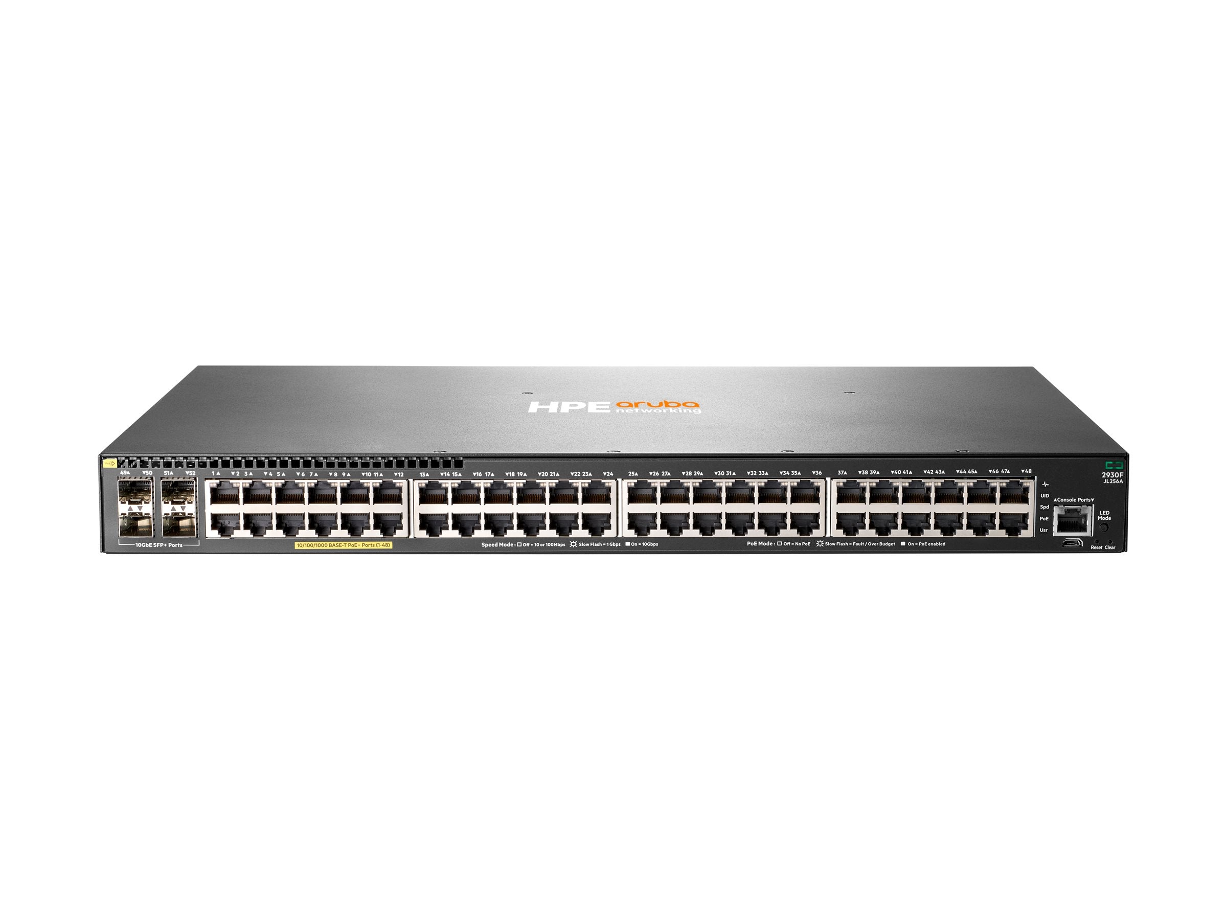 ARUBA HPE Aruba 2930F Switch 48G PoE+ 4SFP+ Vorderansicht