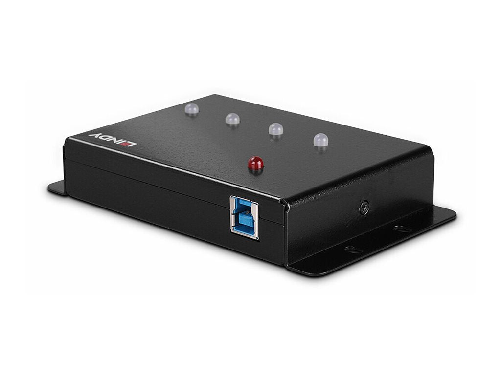 LINDY 4 Port USB 3.0 Metal Hub Rückansicht