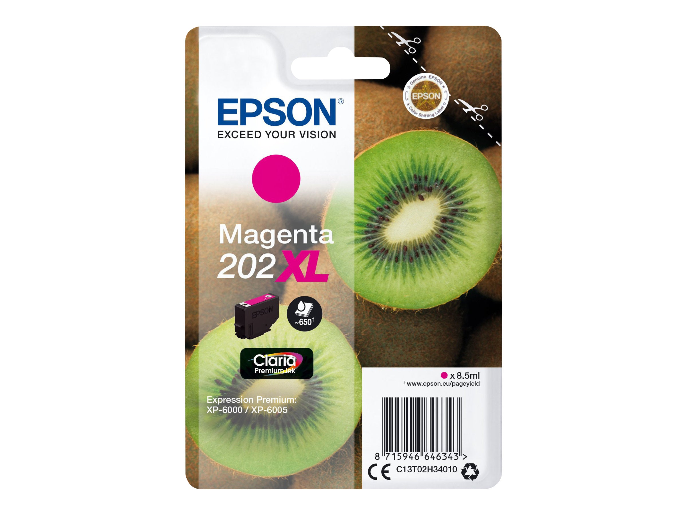 EPSON 4LB Singlepack Magenta 202XL Kiwi Clara Premium Ink Vorderansicht