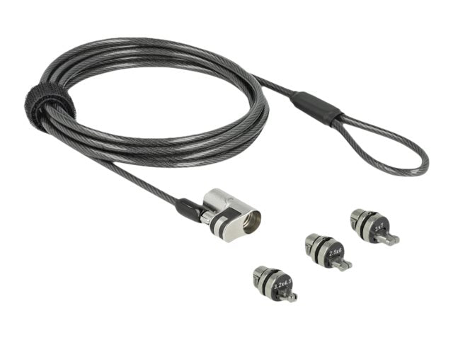 NAVILOCK Notebook Sicherungskabel mit 3 Verriegelungsköpfen für Kensington