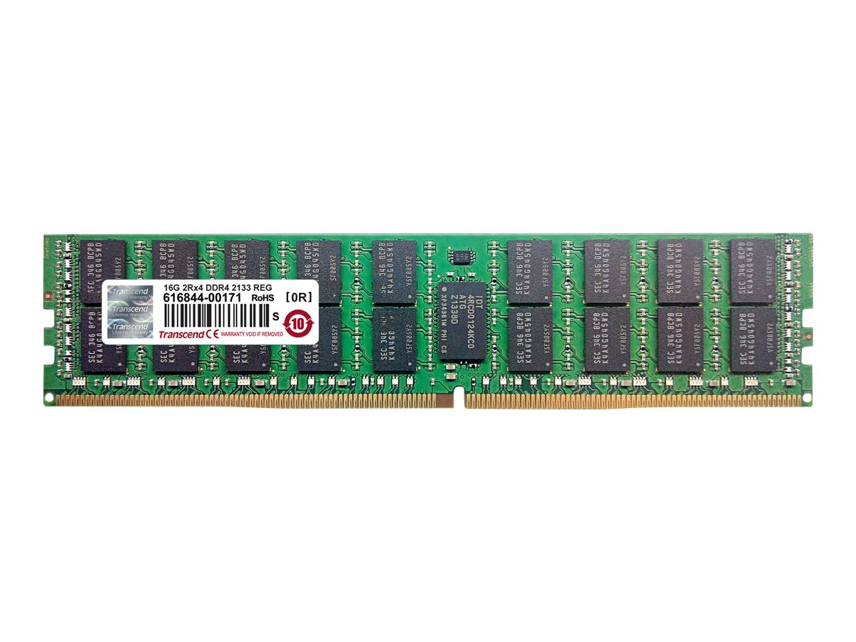 TRANSCEND REG-DIMM DDR4 16GB 2133 2Rx8 1.2V CL15 Vorderansicht