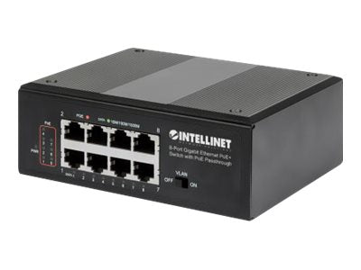 INTELLINET 8-Port PoE+ Gb Switch Vorderansicht