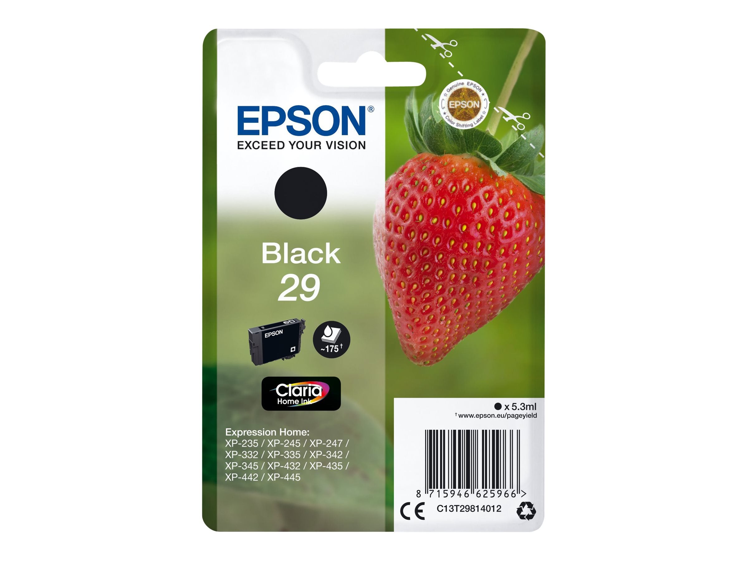 EPSON 4LB Singlepack Black 29 Claria Home Ink Vorderansicht