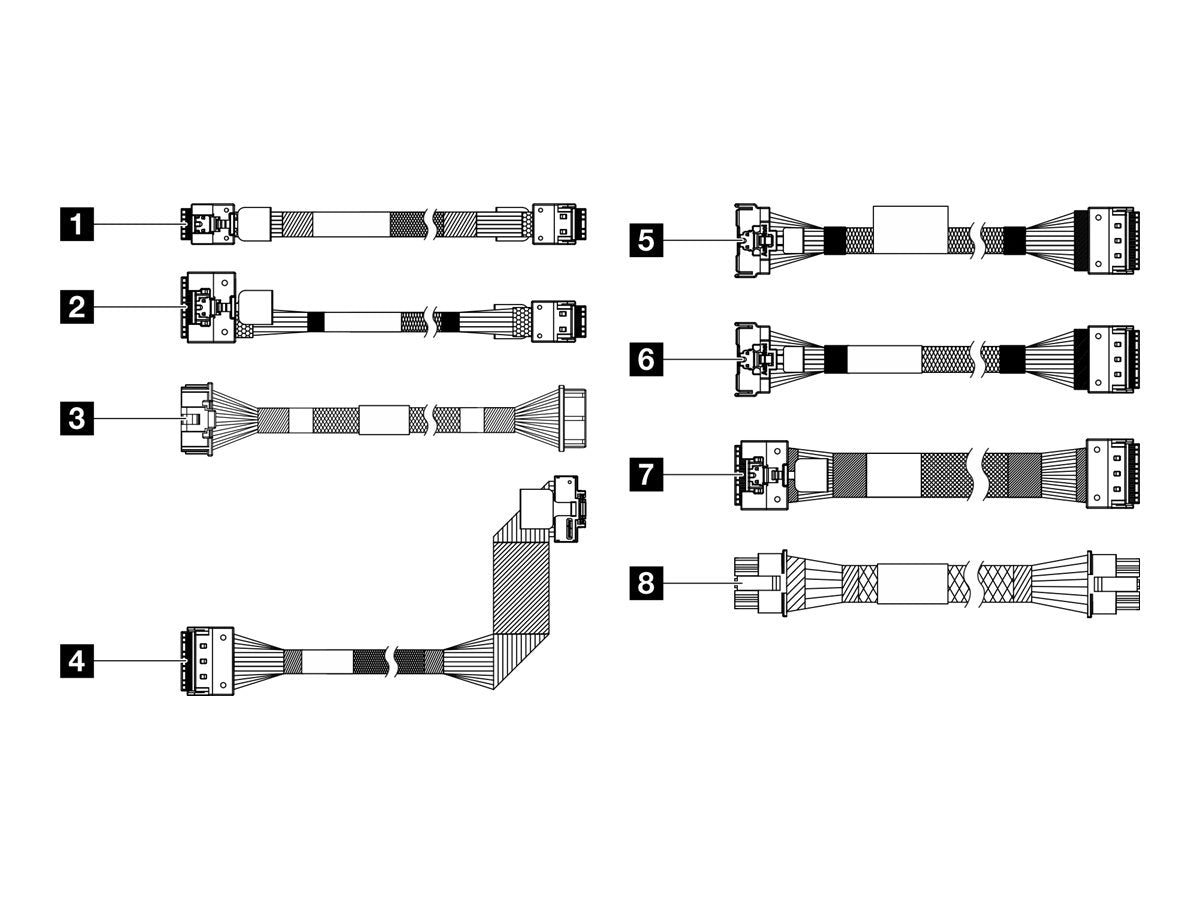 LENOVO ISG ThinkSystem SR650 V3 x4 M.2/7mm CFF RAID Cable Kit - Vorderansicht