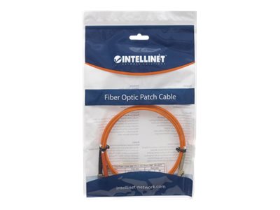 INTELLINET LWL Kabel LC/ST OM2 1m orange 50/125um Duplex Multimode Vorderansicht
