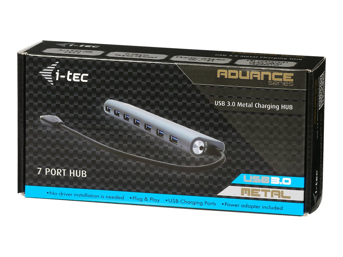 I-TEC USB 3.0 Metal Charging HUB 7port mit externem Netzadapter