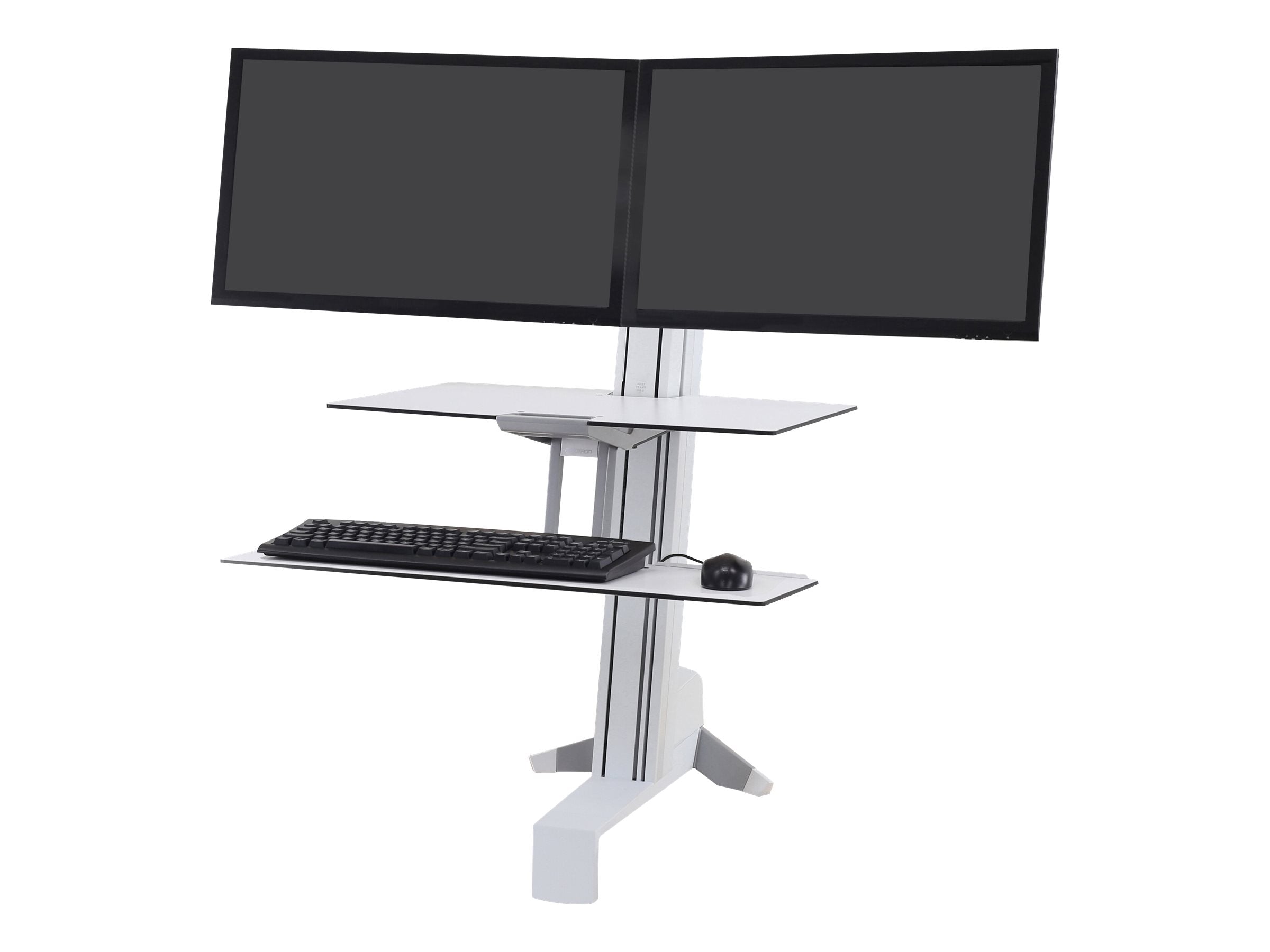 ERGOTRON WorkFit-S Dual mit Arbeitsflaeche + Tastaturablage weiss LCD bis 61cm 24Zoll max 11